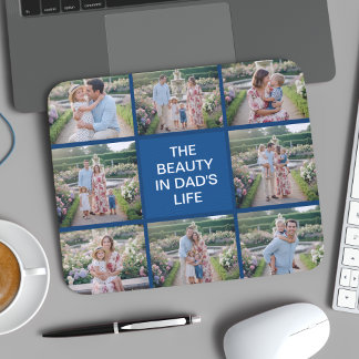 Mousepad Custom 8 Photo Collage - Personalized Dad Gift