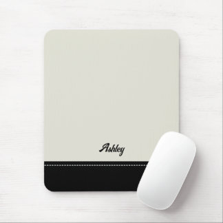 Mousepad Custom black beige personalized preppy stylish