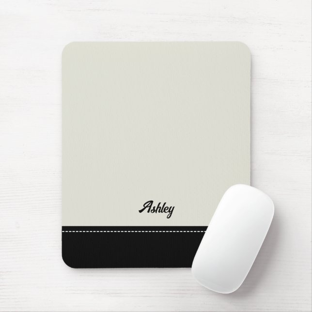 Mousepad Custom black beige personalized preppy stylish (Com mouse)