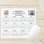 Mousepad Custom Business Logo 2026 Company Calendar<br><div class="desc">This modern business calendar mouse pad gift is custom made with your professional company name under the the agent name in chic typography. These minimalist black and white calendar mousepads feature your logo on one side and personalized photo on the other. Contemporary marketing tools for a corporation in 2026. The...</div>