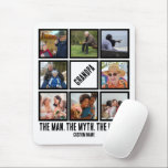 Mousepad Custom Grandpa the man myth legend 8 Photo Collage<br><div class="desc">Personalized Grandpa the man the myth the legend 8 Photo Collage. Customize this fathers day gift for grandparents with 8 photos and name.</div>