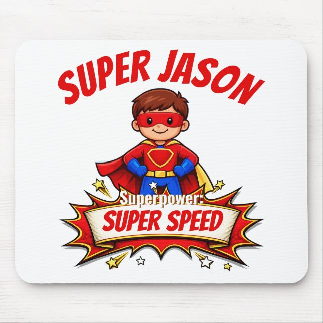 Mousepad Custom Kids Superhero Name & Superpower (Frente)