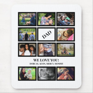 Mousepad Custom Modern Dad Fathers Day 11 Photo Collage 