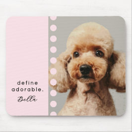 Mousepad Custom Name Dog Funny Saying Photo Pastel Pink