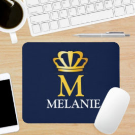 Mousepad Custom Name Luxury Royal Elegant Monogran 