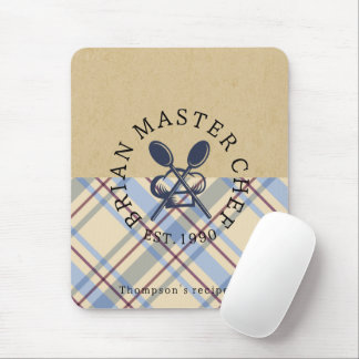 Mousepad Custom rustic kraft paper and tartan farmhouse