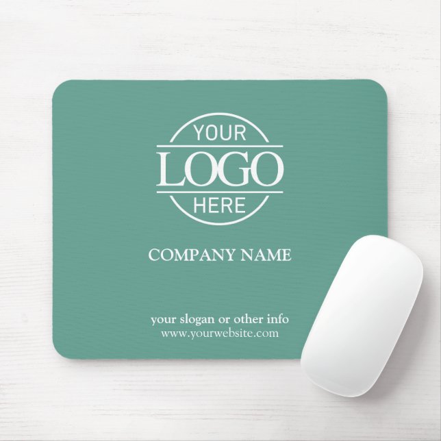 Mousepad Custom Teal Promotional Company Business Logo (Com mouse)