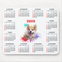 Mousepad Customisable Cute Corgi Dog Calendar