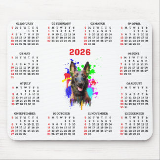 Mousepad Customisable Cute Malinois Dog Calendar