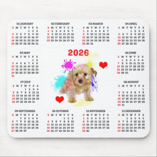 Mousepad Customisable Cute Morkie Dog Calendar