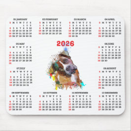 Mousepad Customisable Cute Pittie Dog Calendar  