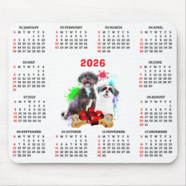 Mousepad Customisable Cute Shih Tzu Dog Calendar  