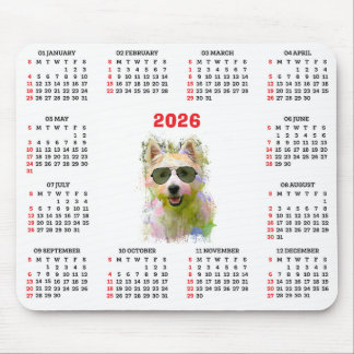 Mousepad Customisable Cute Westie Dog Calendar 