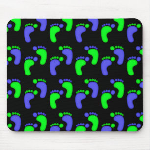 Mousepad Customizável azul dos pés dos doces