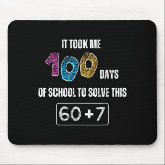 Mousepad Cute 100th Day Of School Math Student Teacher Humo