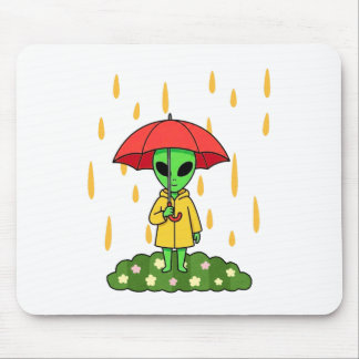 Mousepad Cute Alien With Umbrella Kawaii Space Character