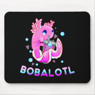 Mousepad Cute Axolotl Lover Bobalotl Boba Kawaii Anima Japa