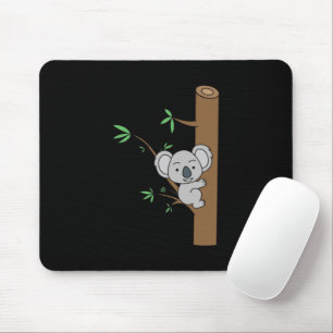 Mousepad Cute Baby Koala Subindo Uma Árvore Eucalyptus