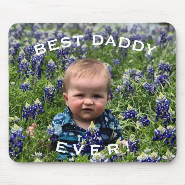 Mousepad Cute Best daddy ever personalized photo (Frente)