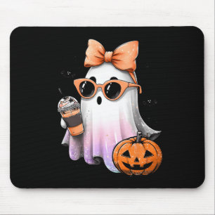 Mousepad Cute Bougie Ghost Café Pumpkin Spooky Season Hal