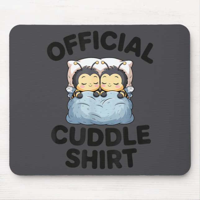 Mousepad Cute Bumble Bee Couple Cuddle  (Frente)