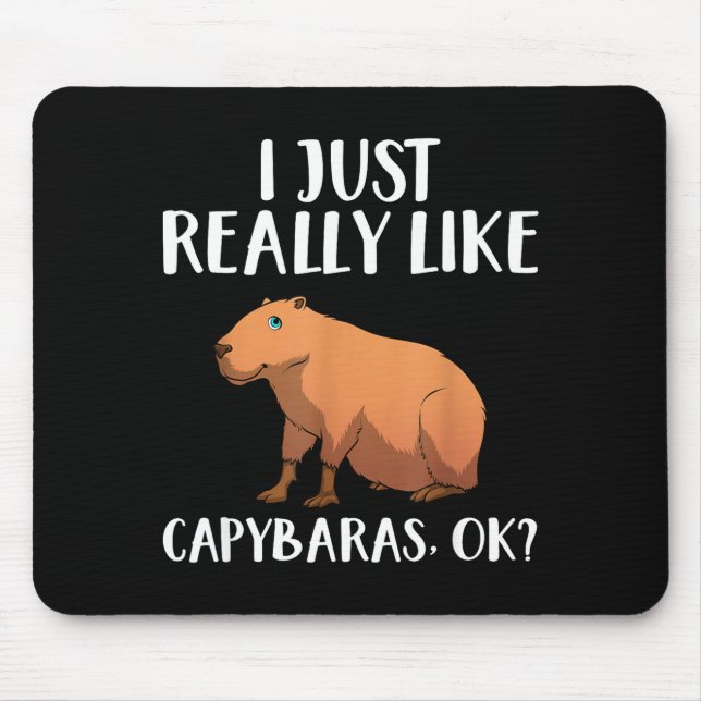 Mousepad Cute Capybara Art For Men Women Kids Animal Rodent (Frente)