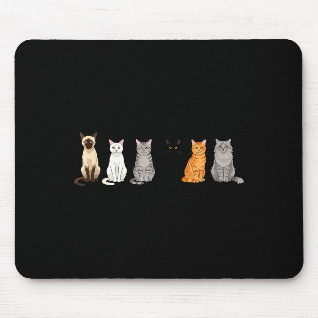 Mousepad Cute Cartoon Cats For Cat Lovers Funny Cat Breed  (Frente)