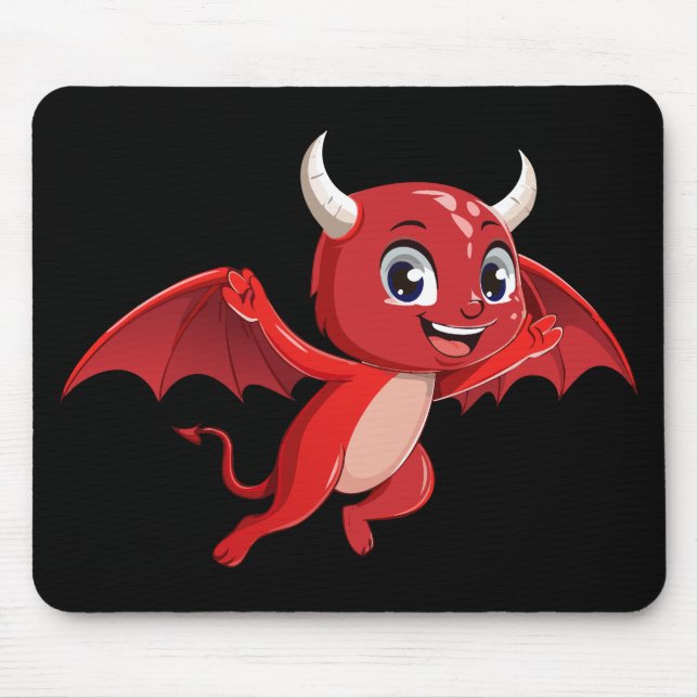 Mousepad Cute cartoon flying devil (Frente)