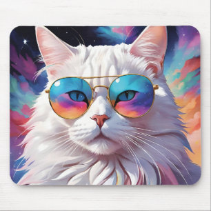 Mousepad Cute cat with glasses