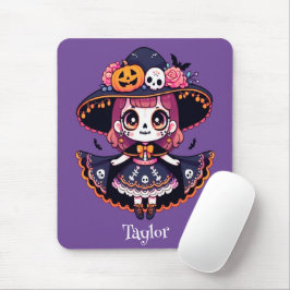 Mousepad Cute catrina girl halloween personalized