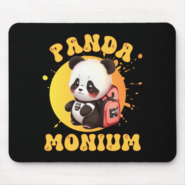 Mousepad Cute Chibi Kawaii Panda Name School Year On Back B (Frente)