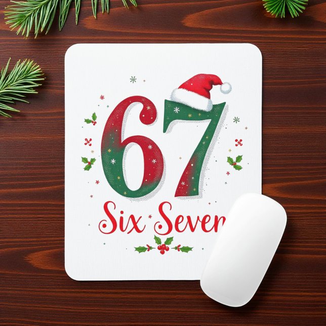 Mousepad Cute Christmas Meme Six Seven 67 6 7 Holiday (Criador carregado)