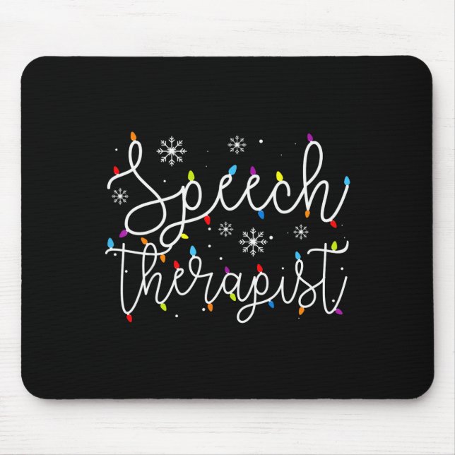 Mousepad Cute Christmas Speech Therast X-mas Light Festive  (Frente)
