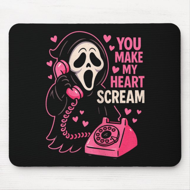 Mousepad Cute Creepy Horror Make My Heart Scream Valentine’ (Frente)