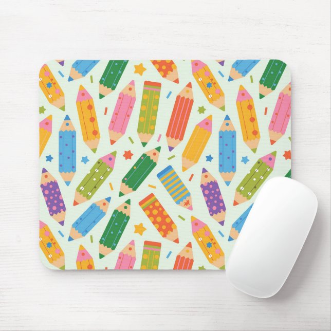 Mousepad Cute Customizable Pencil Print (Com mouse)