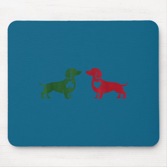 Mousepad Cute Dachshund Valentines Patrick's Day Lover Dog  (Frente)