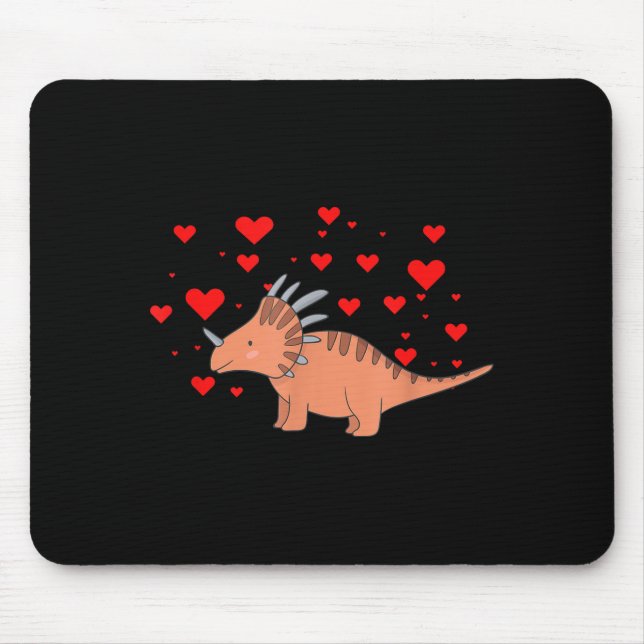 Mousepad Cute Dinosaur Shirt For Valentines Day _ Tricerato (Frente)