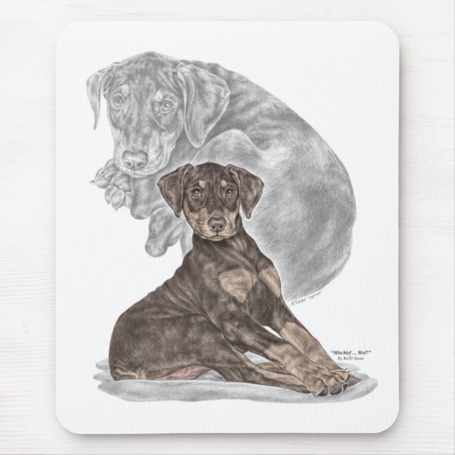Mousepad Cute Doberman Pinscher Puppy (Frente)