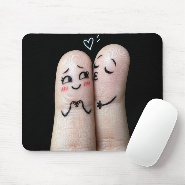 Mousepad Cute Dois Dedos Romance (Com mouse)