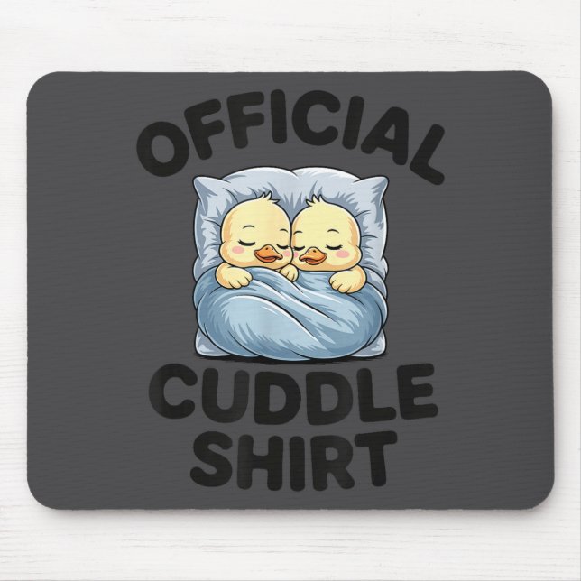 Mousepad Cute Duck Couple Snuggle Cuddle  (Frente)