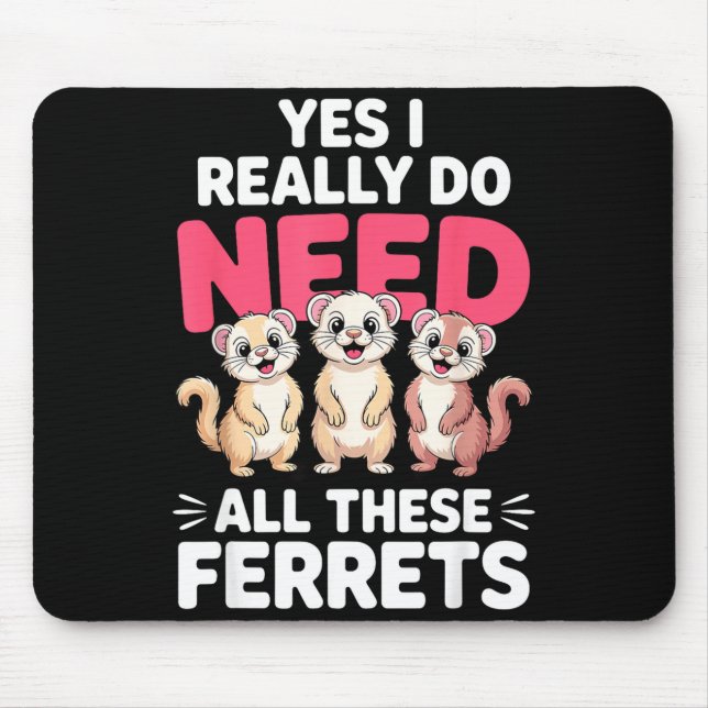 Mousepad Cute Ferret Design For Men Women Kids Animal Ferre (Frente)