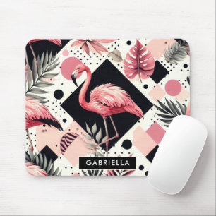 Mousepad Cute Flamingo Geométrico