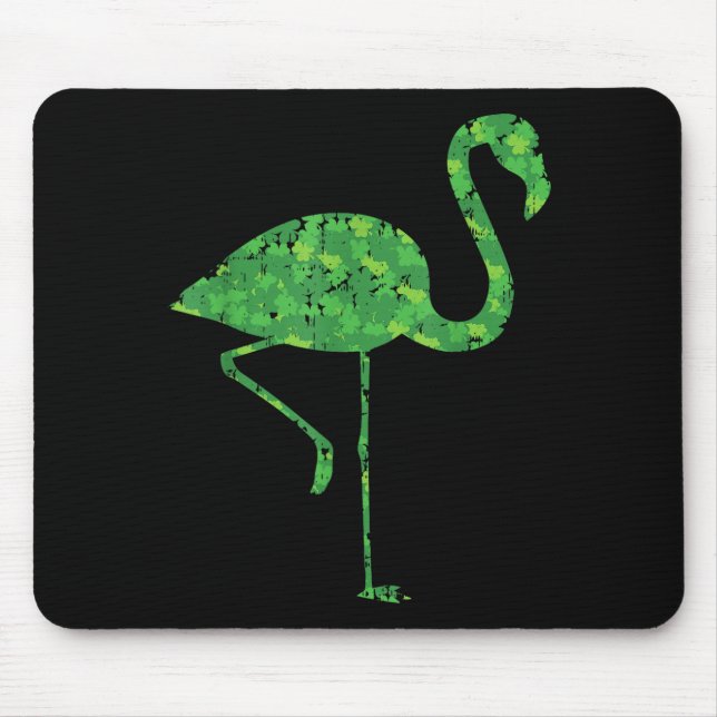 Mousepad Cute Flamingo Shamrocks Shirt St Patricks Day Anim (Frente)