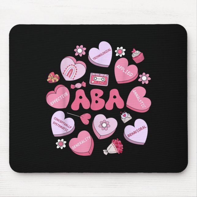 Mousepad Cute Funny Aba Therapy Candy Heart Slp Behavior Va (Frente)