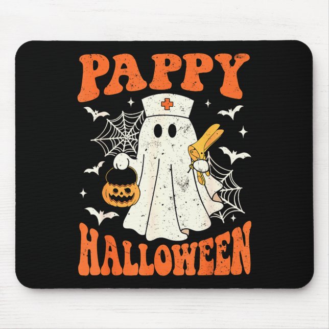 Mousepad Cute Funny Boo Ghost Nurses Pappy Halloween Obgyn  (Frente)