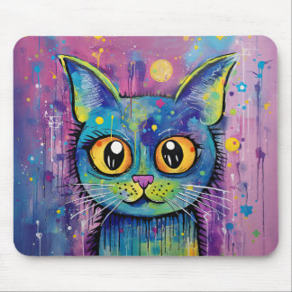 Mousepad Cute Funny Kitty Cat Mixed Media Animal Pet