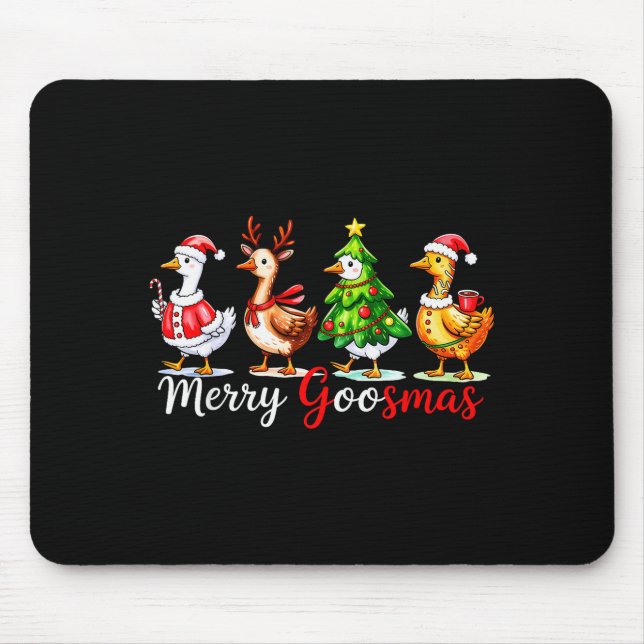 Mousepad Cute Funny Merry Goosmas Silly Goose Reindeer Hot  (Frente)