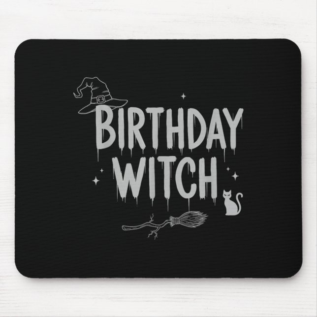 Mousepad Cute Funny Witch Witchy Birthday Witches Happy Wom (Frente)