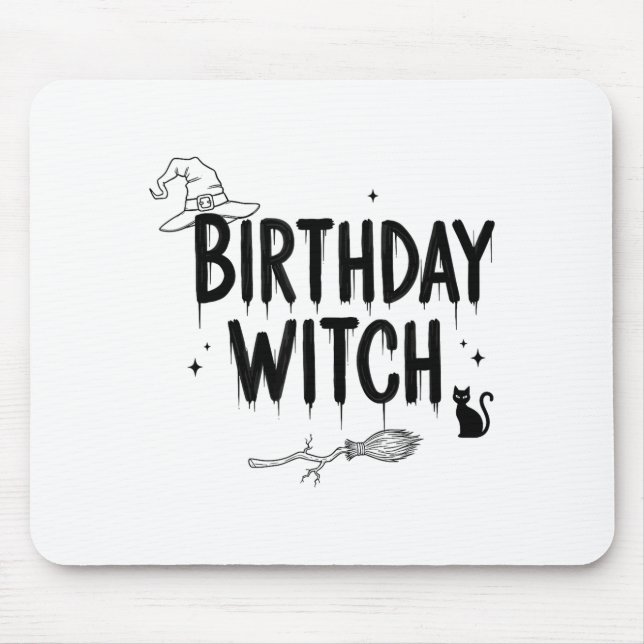 Mousepad Cute Funny Witch Witchy Birthday Witches Happy Wom (Frente)