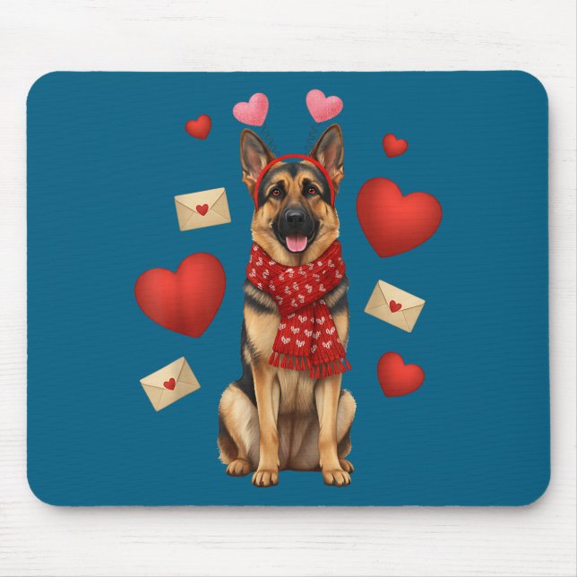 Mousepad Cute German Shepherd Valentine’s Day Dog Mom - Ger (Frente)